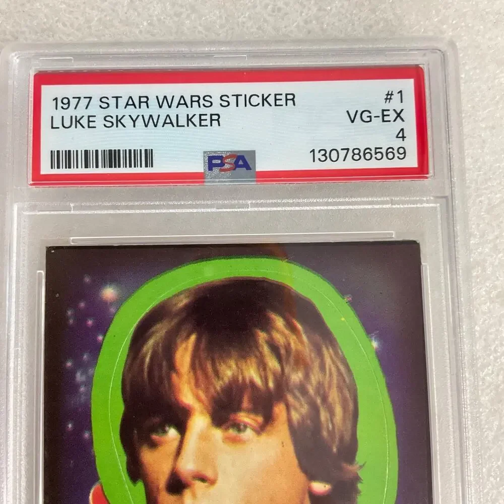 Star Wars 1977 Luke Skywalker Sticker Card #1 PSA 4 CERT#130786569